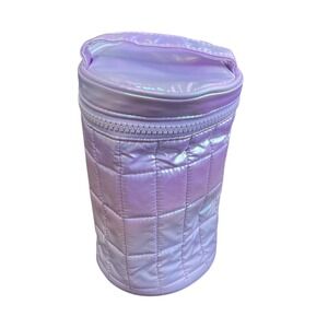 Real Techniques Makeup Brush Travel Case Cosmetic Bag Organizer Lilac Quilted